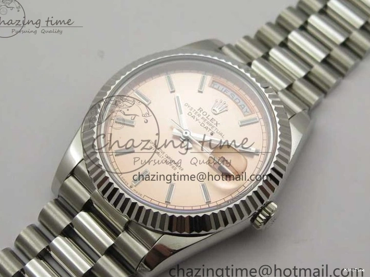 MiroTime 0307 Neat Day-Date 40mm 228239 BP New Dial Version 904 SS RG Stick Markers Dial on SS President Bracelet A 2819